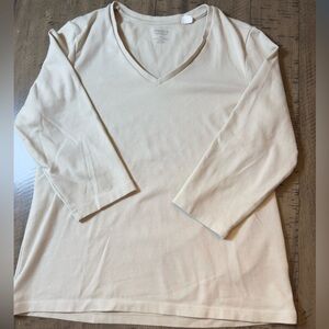 Chico's Cream V-Neck Muscle Tee